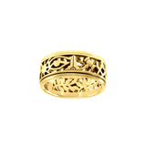 Uncovering the Natural Sense of Masonry in 14K Yellow Gold Spinner Ring GRI1616
