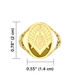 Masonic Solid Gold Signet Men Ring GRI1970