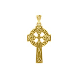 Celtic Knotwork Cross Yellow Gold Pendant GTP037