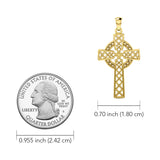 Modern Celtic Cross 14K Yellow Gold Pendant GTP1031