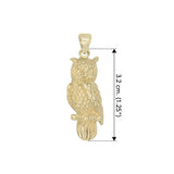 Owl Solid Gold Pendant GTP1619 (Hollow Back)