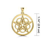 Gold Pentagram Pentacle Pendant GTP465