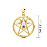 Pentagram Pentacle Solid Gold Pendant GTP469