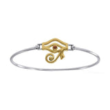 Eye of Horus Silver and Gold Spring Lock Bracelet MBA184