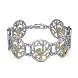 We are born to embrace the Tree of Life ~ 14k Gold accent and Sterling Silver Jewelry Bracelet MBL102