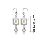 Gemini Zodiac Sign Silver and Gold Earrings Jewelry with Mother of Pearl MER1771 - Jewelry
