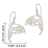 Butterfly Wing Silver and Gold Earrings MER1783 - Jewelry