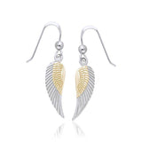 Angel Wing Silver and Gold Earrings MER927 - Jewelry