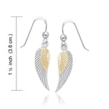 Angel Wing Silver and Gold Earrings MER927 - Jewelry