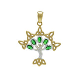 Modern Tree of Life Silver and Gold Pendant MPD3882