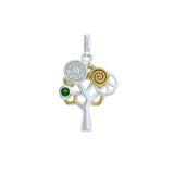 Modern Tree of Life Silver and Gold Pendant MPD3888