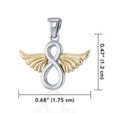 Infinity Angel Wing Silver and Gold Pendant MPD4950 - Jewelry