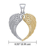 Angel Wing Silver and Gold Pendant MPD5013 - Jewelry