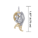 Celtic Mermaid Goddess Sterling Silver ad Gold Pendant MPD5256 - Jewelry