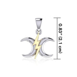 The Power Moon Silver and Gold Pendant MPD5257 - Jewelry