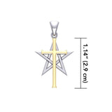 Cross Over The Star Silver and 14K Gold Vermeil Pendant MPD529 peterstone.