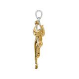 Beautiful Acrobat Lady With Her Magical Aerial Hoop Silver with 14K Gold Accent Pendent MPD5998