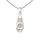 Taurus Zodiac Sign Silver and Gold Pendant MPD850 - Jewelry