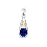 Libra Zodiac Sign Silver and Gold Pendant MPD851 - Jewelry