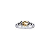 Celtic Moon Spell Silver and Gold Ring MRI1557