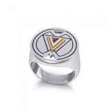 Symbols of Femininity Sterling Silver and Gold Ring MRI1578