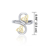 Celtic Trinity Knot Spiral Silver and Gold Ring MRI1786 - Jewelry