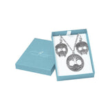 Wondrous Living in the Tree of Life Silver Pendant Chain and Earrings Box Set SET023