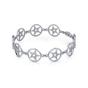 Pentagram Pentacle Sterling Silver Bracelet TBG018