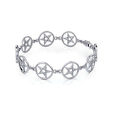 Large Pentacle Silver  Bracelet TBG018