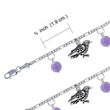 Silver Raven Bracelet with Gemstone Beads TBL044 - Magicksymbols