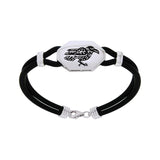 Sterling Silver Raven Leather Cord Bracelet TBL203 - Jewelry