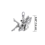 Enchanted Sitting Fairy Silver Charm TCM656 - Jewelry