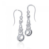 Celtic Knot With Crescent Moon Sterling Silver Earrings TE1125