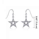 Silver Pentagram Pentacle Earrings TE1171