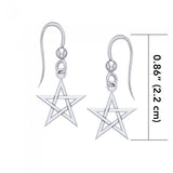 Silver Pentagram Pentacle Earrings TE1174