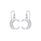 An inspirational guidance of the Crescent Moon ~ Sterling Silver Dangle Earrings TE2007