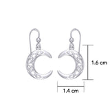 Celtic Crescent Moon ~ Sterling Silver Dangle Earrings TE2007