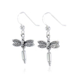 Silver Dragonfly and Gem Earrings TE2810 - Jewelry