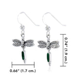 Silver Dragonfly and Gem Earrings TE2810 - Jewelry