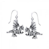 Silver Clawing Dragon Earrings TE993 - Jewelry