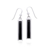 Rectangle Gemstone Inlay Earrings TER038