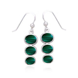 Round Tiered Cabochon Silver Earrings TER039 - Jewelry