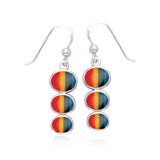 Round Tiered Cabochon Silver Earrings TER039 - Jewelry