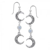 Celtic Knotwork Silver Crescent Moon Earrings TER149