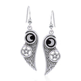 Moon The Star Wing Silver Earrings TER1596 peterstone.