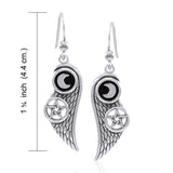 Moon The Star Wing Silver Earrings TER1596 peterstone.