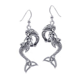 Mermaid Goddess with Trinity Knot Sterling Silver Earrings TER1662 - Jewelry