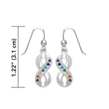 Infinity Silver Earrings with Chakra Gemstone TER1790 - Jewelry
