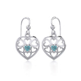 Hearts in Heart Silver Earrings with Gemstone TER1792 - Jewelry