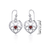 Hearts in Heart Silver Earrings with Gemstone TER1792 - Jewelry